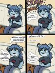  2012 3:4 anthro babystar biped comic detailed_background dialogue english_text felid fur hair hi_res lion male mammal pantherine sitting solo text 