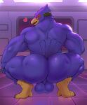  &lt;3 anthro balls butt falco_lombardi genitals hi_res looking_at_viewer looking_back male muscular muscular_male nintendo nude solo star_fox steen video_games 