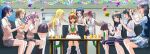  6+girls absurdres awatsuki_maaya birthday_cake black_hair blonde_hair brown_hair cake camera couch drill_hair flower food gekota hair_flower hair_ornament hairclip happy_birthday hat head_wreath highres hokaze_junko kongou_mitsuko konori_mii long_hair misaka_mikoto mitsunari_(708154) multiple_girls party_hat purple_hair sakugawa_school_uniform saten_ruiko school_uniform serafuku shirai_kuroko shokuhou_misaki short_hair sweater_vest toaru_kagaku_no_railgun toaru_majutsu_no_index tokiwadai_school_uniform twintails uiharu_kazari wannai_kinuho window 