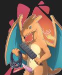  absurd_res angry anthro bodily_fluids bondage_gear charizard dominant dominant_male dragon erection front_view genital_fluids genitals glistening glistening_body green_eyes hi_res looking_at_viewer male n3rvous nintendo orange_body paddle penis pok&eacute;mon pok&eacute;mon_(species) precum rope scalie simple_background solo standing video_games wings 
