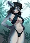  2022 5_fingers anthro black_hair breasts clothed clothing digital_media_(artwork) eyebrows eyelashes female fingers hair hi_res looking_at_viewer midriff navel nitricacid smile solo standing 