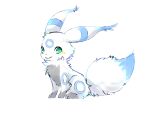  aishasoup black_nose blue_body blue_fur blush blush_lines cream_(umbreon) eeveelution feral fur green_eyes grey_body grey_fur male nintendo pok&eacute;mon pok&eacute;mon_(species) simple_background sitting smile solo umbreon video_games white_background white_body white_fur 