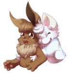  absurd_res alpha_channel ambiguous_gender anthro black_nose blue_body blue_fur brown_body brown_eyes brown_fur duo eevee embrace eyes_closed female fur half-length_portrait hi_res hug hugging_from_behind inner_ear_fluff legendary_pok&eacute;mon mew murzikteijiro nintendo open_mouth pawpads paws pok&eacute;mon pok&eacute;mon_(species) portrait ruka_vaporeon simple_background tongue transparent_background tuft video_games white_body white_fur 