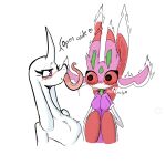  &lt;3 &lt;3_eyes anthro aroused blush collaboration dialogue duo female female/female hi_res l0ad1ng long_ears long_tongue lora_lentos lurantis nintendo nipple_outline pok&eacute;mon pok&eacute;mon_(species) selkie_hailiss tongue video_games yueliafreecs 