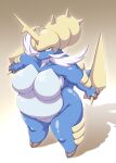  anthro anthrofied big_breasts blue_body breasts featureless_crotch female fur hi_res mammal nintendo nude pok&eacute;mon pok&eacute;mon_(species) samurott selamics1 solo video_games 