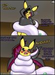  age_difference al_gx anthro clothed clothing coiling comic dragon duo english_text fan_character female female/female goo_creature goodra hi_res hood immobilization melee_weapon nintendo opal_(al_gx) pikachu pok&eacute;mon pok&eacute;mon_(species) pok&eacute;morph polearm squeezing squish story text thick_thighs video_games weapon yellow_body 