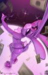  2022 anthro breasts butt choker clothing conditional_dnp dancing digital_media_(artwork) disney eyelashes fingers footwear hi_res jewelry judy_hopps lagomorph leporid long_ears looking_at_viewer mammal money necklace nipple_piercing nipples piercing pole pole_dancing purple_eyes rabbit smile sugarlesspaints text url zootopia 