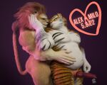  &lt;3 absurd_res animal_humanoid anthro duo father felid felid_humanoid hi_res humanoid kiliminstra lgbt_pride lion love male male/male mammal mammal_humanoid mother pantherine parent pregnant pregnant_male romantic romantic_ambiance romantic_couple tiger 