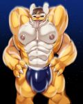  2021 4_arms abs alien anthro areola big_bulge big_muscles biped blue_jockstrap bodily_fluids brown_eyes brown_hair brown_nose bulge claws clothing digital_media_(artwork) disney experiment_(lilo_and_stitch) eyebrow_through_hair eyebrows fan_character fur genital_outline gradient_background hair half-closed_eyes hands_behind_head hands_on_hips hi_res jockstrap jockstrap_only lilo_and_stitch long_tongue male manyu multi_arm multi_limb muscular muscular_anthro muscular_male narrowed_eyes nipples notched_ear open_mouth open_smile pecs penis_outline pink_nipples saliva sharp_teeth short_hair simple_background smile solo standing star stitchils teeth thick_thighs tongue tongue_out translucent translucent_hair triceps underwear white_body white_claws white_fur yellow_body yellow_fur 