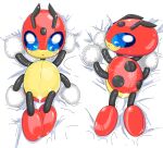  anthro bed bedding bedding_background blue_eyes blush bodily_fluids cum cum_in_pussy cum_inside dakimakura_design female furniture genital_fluids hi_res ledian looking_at_viewer looking_back lying multi_arm multi_limb multiple_poses nintendo on_back on_bed on_front pok&eacute;mon pok&eacute;mon_(species) pose sanusanu solo tears video_games 