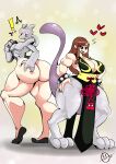  &lt;3 2019 absurd_res big_breasts big_butt body_swap braided_hair breasts brown_hair butt capcom chun-li clothing duo exclamation_point female footwear genitals hair hand_on_leg hand_on_thigh hi_res legendary_pok&eacute;mon mewtwo nintendo onat pok&eacute;mon pok&eacute;mon_(species) pussy red_eyes shocked shoes smile street_fighter transformation video_games wide_hips 
