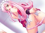 anus artist_request ass bdsm bed bent_over bondage bound dutch_angle long_hair lucy_maria_misora maid panties panty_pull pink_hair pink_panties pussy pussy_juice solo tape to_heart_2 uncensored underwear 