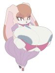 anthro areola big_breasts breasts cleavage clothed clothing female huge_breasts kendalljt lagomorph leporid looking_at_viewer mammal mature_female nipples rabbit sega solo sonic_the_hedgehog_(series) vanilla_the_rabbit 