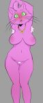  absurd_res anthro armpit_hair big_breasts blush body_hair bojack_horseman breasts domestic_cat embarrassed felid feline felis female festifuss genitals grey_background hi_res looking_at_viewer mammal netflix nude open_mouth princess_carolyn pubes pussy simple_background solo 