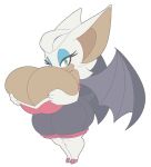  anthro big_breasts breasts chiropteran cleavage clothed clothing female green_eyes huge_breasts kendalljt looking_at_viewer mammal rouge_the_bat sega solo sonic_the_hedgehog_(series) wings 