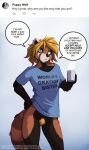  2020 ailurid anthro bottomless clothed clothing coffee_mug conditional_dnp female genitals hi_res jay_naylor lynne mammal pubes pussy red_panda shirt solo topwear 