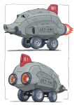  absurdres gatling_santouhei ground_vehicle gun highres jet_engine machine_gun mecha mechanization military military_vehicle motor_vehicle no_humans original pig robot science_fiction tank vehicle_focus weapon 