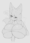 &lt;3 animal_humanoid big_breasts blush blush_lines bra breast_play breasts cakecatboy canid canid_humanoid canine canine_humanoid cinnamon_(cakecatboy) cleavage clothed clothing dialogue disembodied_penis female fox_humanoid genitals hair hi_res huge_breasts humanoid male mammal mammal_humanoid monochrome motion_lines penis sex simple_background smile solo speech_bubble tail tail_motion tailwag text titfuck under_boob underwear