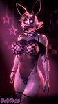 2024 3d_(artwork) 9:16 absurd_res anthro bedroom bikini bikini_bottom bikini_top breasts canid canine checkered_clothing clothed clothing crossgender detailed_background digital_media_(artwork) female five_nights_at_freddy&#039;s five_nights_at_freddy&#039;s_2 fox hair hi_res humanoid looking_at_viewer machine mammal mangle_(fnaf) narrowed_eyes partially_naked_anthro pattern_clothing pink_eyes robot rubikon_(artist) scottgames seductive solo swimwear white_body
