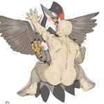 &lt;3 ambiguous_penetration areola blush bodily_fluids breasts duo female feral generation_4_pokemon haramikarubi human lactating male male/female mammal nintendo nipples non-mammal_breasts nude penetration pokemon pokemon_(species) sex staraptor wings