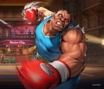  balrog_(street_fighter) bar_(place) boxer boxing_gloves dark_skin motion_blur muscular muscular_male official_art punching shorts street_fighter street_fighter:_duel tank_top teeth 