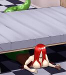 apode bed big_breasts breasts draconcopode female floor furball furniture grin hi_res lamia legless markings menial naga reptile scalie serpentine smile snake split_form tile tile_floor