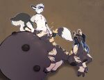  2022 african_wild_dog anthro anthro_on_taur belly belly_squish big_belly blue_eyes bodily_fluids breasts canid canine canis cremekuma cum cum_in_pussy cum_inflation cum_inside cum_on_belly cum_on_body cum_on_hip cum_splatter cum_string digital_drawing_(artwork) digital_media_(artwork) duo ejaculation english_text eyes_closed eyewear female female_penetrated fox genital_fluids glasses hair hyper hyper_belly inflation long_hair looking_at_another looking_at_partner looking_back looking_pleasured male male/female male_on_taur male_penetrating male_penetrating_female mammal multi_nipple nipples nude open_mouth orgasm penetration penile sex simple_background squish tail_grab taur text vaginal vaginal_penetration wide_belly 