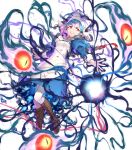  1girl apron aura blue_dress blue_hair boots braid breasts dark_aura dress fire_emblem fire_emblem_fates fire_emblem_heroes forehead_jewel full_body gem gradient gradient_hair hat highres knee_boots kousei_horiguchi lilith_(fire_emblem) long_hair long_sleeves medium_breasts multicolored_hair non-web_source official_art pale_skin pantyhose puffy_sleeves red_hair shiny shiny_hair single_braid solo two-tone_hair white_legwear yellow_eyes 