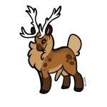 antlers balls brown_body brown_eyes deer fur genitals hooves horn mammal penis symrea