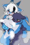  2021 amber_eyes anthro anthro_on_anthro anthro_penetrated anthro_penetrating anthro_penetrating_anthro areola arm_markings balls bangs belly black_highlights black_nose blue_body blue_fur blue_horn blue_markings blush bodily_fluids canid canine canis censored countershade_face countershade_legs countershade_neck countershade_torso countershading cum cum_in_pussy cum_inside digital_media_(artwork) dragon duo eyebrows female female_penetrated flesh_fang fur genital_fluids genitals green_eyes grey_background grey_belly grey_body grey_countershading grey_inner_ear_fluff hair hand_on_leg hi_res highlights_(coloring) holding_character horn inner_ear_fluff interspecies jewelry kemono leaking_cum looking_down male male/female male_penetrating male_penetrating_female mammal markings multicolored_body multicolored_hair necklace nifuramu_(pizademokttero) nipples open_mouth penetration penile penile_penetration penis penis_in_pussy pink_areola pink_nipples pink_tongue pizademokttero pupils purple_body purple_fur saliva sex simple_background spread_legs spreading steam steam_censorship tail_tuft tongue tuft two_tone_body two_tone_hair vaginal vaginal_penetration white_eyebrows white_hair white_pupils wolf wolflong_(character) 