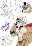 anthro balls bear big_balls big_muscles brown_bear clothing duo erection five_nights_at_freddy&#039;s five_nights_at_freddy&#039;s:_security_breach genitals glamrock_freddy_(fnaf) hi_res human humanoid kogo larger_male male male/male mammal muscular penis scottgames size_difference steel_wool_studios underwear ursine