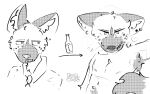 aggretsuko ambiguous_gender anthro clothed clothing haida_(aggretsuko) hi_res hyena male mammal sanrio solo solo_focus substance_intoxication topless topless_male zpotz
