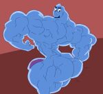 2023 abs abstract_background absurd_res anthro big_muscles bulge butt clothing hi_res huge_muscles hyper hyper_muscles male muscular muscular_anthro muscular_male nipples omniously osmosis_jones_(character) solo thong underwear white_blood_cell_(organism)