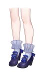  1girl bare_legs black_footwear blue_bow bow commentary_request footwear_bow furina_(genshin_impact) genshin_impact high_heels highres socks solo standing white_socks woodylixx 