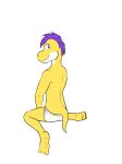 anthro barefoot briefs briefs_only clothed clothing feet fuze hair hi_res male mario_bros nintendo purple_eyes purple_hair simple_background sitting smile solo tighty_whities topless translucent translucent_briefs translucent_clothing translucent_underwear underwear underwear_only white_background white_briefs white_clothing white_underwear yellow_yoshi yoshi