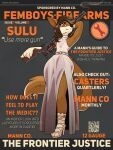 anthro brown_body brown_fur brown_hair canid canine canis clothed clothing dingo dress english_text footwear fur girly gun hair hi_res high_heels male mammal marcus_gray multicolored_body multicolored_fur qr_code ranged_weapon simple_background tail team_fortress_2 text valve weapon