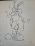 animatronic big_penis cloudshywolf dark_deception genitals guide_lines hi_res huge_penis humanoid hyper hyper_genitalia hyper_penis lagomorph leporid lucky_the_rabbit machine male mammal penis rabbit robot sketch sketch_page solo watermark