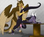  2020 alternate_version_at_source anal anal_penetration anthro avian dragon duo from_behind_position furniture gryphon interspecies kavik male male/male mythological_avian mythology nero_eternity_(artist) on_table penetration raevocrei sex table 