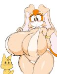 age_difference anthro big_breasts bikini bracelet breasts canid canine clothing duo female fox hi_res jewelry lagomorph leporid male male/female mammal mature_female miles_prower momiji mother_(lore) older_female parent_(lore) rabbit sega sonic_the_hedgehog_(series) swimwear thick_thighs vanilla_the_rabbit younger_male