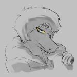 1:1 2024 anthro baryonyx black_and_white caressing caressing_face cavemanon_studios clothing dinosaur duo female fingers gzseafowl hair hi_res hoodie i_wani_hug_that_gator monochrome olivia_halford one_eye_closed reptile scalie short_hair sketch smile snout spinosaurid theropod topwear
