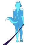  alpha_channel anthro blue_body blue_fur butt canid canine canis female first_person_view fur hi_res holding_leash holding_object kaltrina_(weaselclaw) leash leashed_pov mammal nude simple_background solo transparent_background walking walking_away weaselclaw wolf 