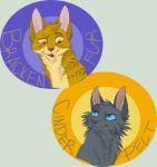 2012 abstract_background absurd_res ambiguous_feral ambiguous_gender blue_eyes brackenfur_(warriors) brother_(lore) brother_and_sister_(lore) brown_body brown_fur character_name cinderpelt_(warriors) digital_drawing_(artwork) digital_media_(artwork) domestic_cat duo english_text eye_contact eyebrows felid feline felis female_(lore) feral fur graystripe64 grey_body grey_fur hi_res looking_at_another male_(lore) mammal open_mouth orange_eyes pink_inner_ear pink_nose raised_eyebrow sibling_(lore) sister_(lore) tabby_cat tan_body tan_fur text warriors_(book_series)