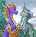 2021 2_horns activision dated dragon duo fan_character female feral horn male mythological_creature mythological_scalie mythology plant scalie snow spyro spyro_the_dragon the_legend_of_spyro tree wings xannador