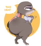 2023 absurd_res alpha_channel anthro big_butt bottom_heavy bottomless bottomless_anthro bottomless_female breasts buckteeth butt clothed clothing dialogue digital_media_(artwork) disney ears_down ellipsis female fur half-closed_eyes heat_(temperature) hi_res huge_butt huge_thighs judy_hopps lagomorph leporid mammal narrowed_eyes obese obese_anthro obese_female open_mouth overweight overweight_anthro overweight_female pivoted_ears rabbit shirt short_stack side_view simple_background solo spaghettiz speech_bubble teeth text thick_thighs tiptoes topwear transparent_background zootopia