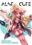  3girls amanoru_mozuku animal_ear_fluff animal_ears armor black_gloves blonde_hair breasts copyright_name cover cover_page covered_navel doujin_cover earrings fingerless_gloves gloves highres holding_hands impossible_clothes jewelry large_breasts looking_at_viewer multiple_girls mythra_(xenoblade) nia_(xenoblade) pyra_(xenoblade) red_armor red_hair red_shorts red_thighhighs short_hair shorts sitting star_(symbol) star_earrings thighhighs tiara twitter_username v white_background white_gloves white_hair xenoblade_chronicles_(series) xenoblade_chronicles_2 yellow_eyes 