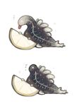  ^_^ closed_eyes commentary dnuatun elden_beast elden_ring food fruit highres lemon meme multiple_wings simple_background sour_(taste) sparkle tail thour_(meme) tongue tongue_out white_background wings 