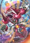  blurry blurry_background blurry_foreground bug colored_skin digimon digimon_(creature) extra_arms forest full_body gem giant_mushroom highres insect_wings kou_(xcws3487) multiple_wings mushroom nature no_humans open_mouth purple_skin sharp_teeth solo spikes teeth tyrantkabuterimon wings 