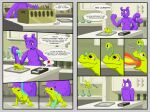 absurd_res alien amphibian anthro comic drex_(wastelander_drex) frog goo_creature goofur group hi_res laboratory male morphing post-apocalyptic purple_body science scientist slime story transformation wasteland wastelander_drex wastelanders