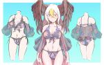  1girl absurdres ass bald_eagle_(kemono_friends) bare_shoulders bikini bird_girl bird_tail bird_wings breasts cleavage collarbone floral_print frilled_bikini frills front-tie_top gm_(ggommu) grey_hair groin head_wings highleg highres kemono_friends kemono_friends_3 large_breasts midriff multicolored_hair navel print_bikini side-tie_bikini skindentation solo standing stomach streaked_hair swimsuit symbol-only_commentary tail two-tone_hair wings 