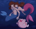  2024 aged_up blush breasts clothed clothing coldfusion dipper_pines disney domestic_pig female fish gravity_falls hair jewelry long_hair mabel_pines male mammal marine merfolk mermaid_tail necklace nipples nude smile split_form suid suina sus_(pig) topless underwater waddles_(gravity_falls) water what 
